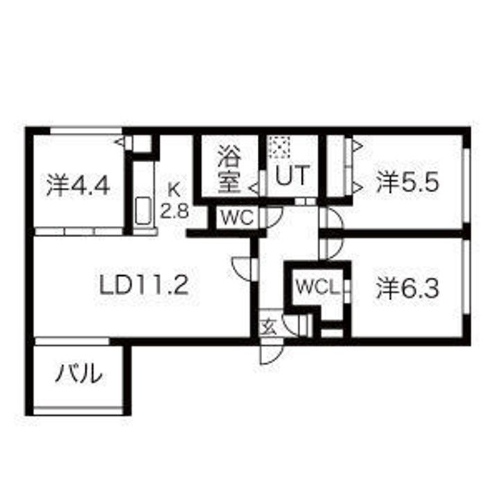 ボヌール手稲本町の間取り