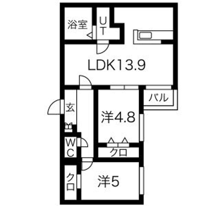 Pche山鼻 Cの間取り