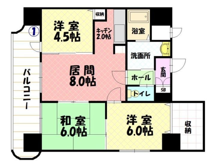 ノルテ1条通の間取り