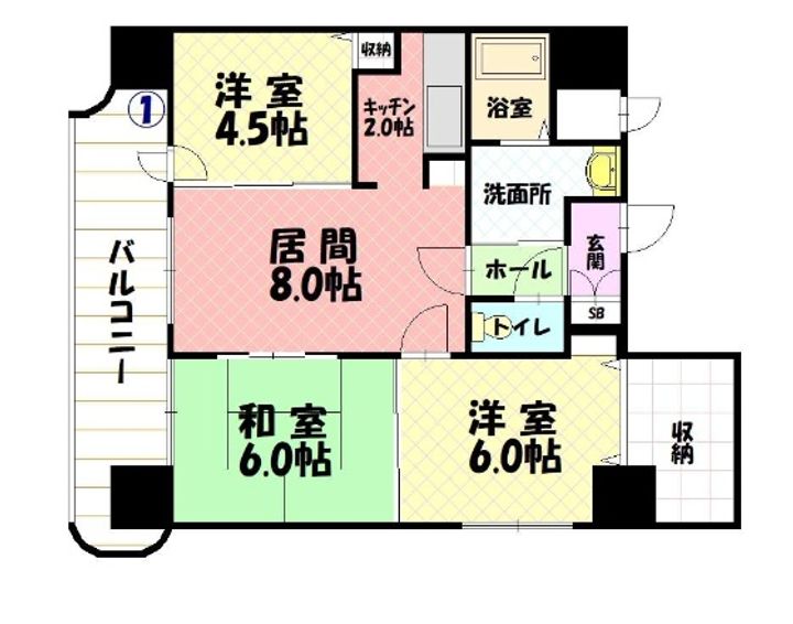 ノルテ1条通の間取り