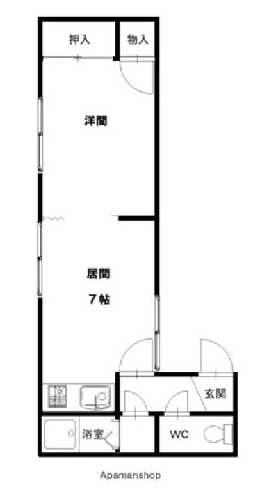 1・21ハイツBの間取り