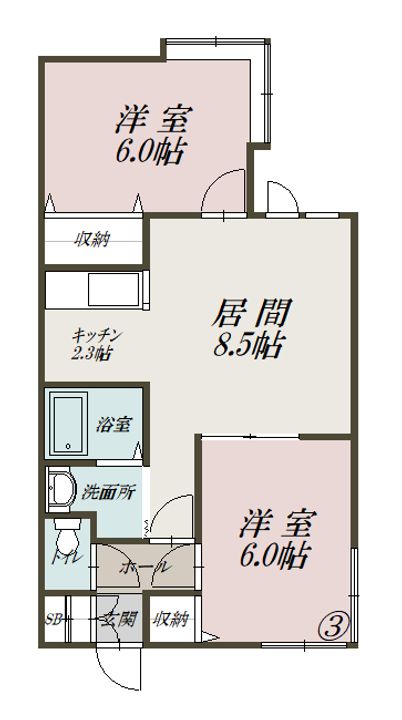 ハープヒルズ203の間取り