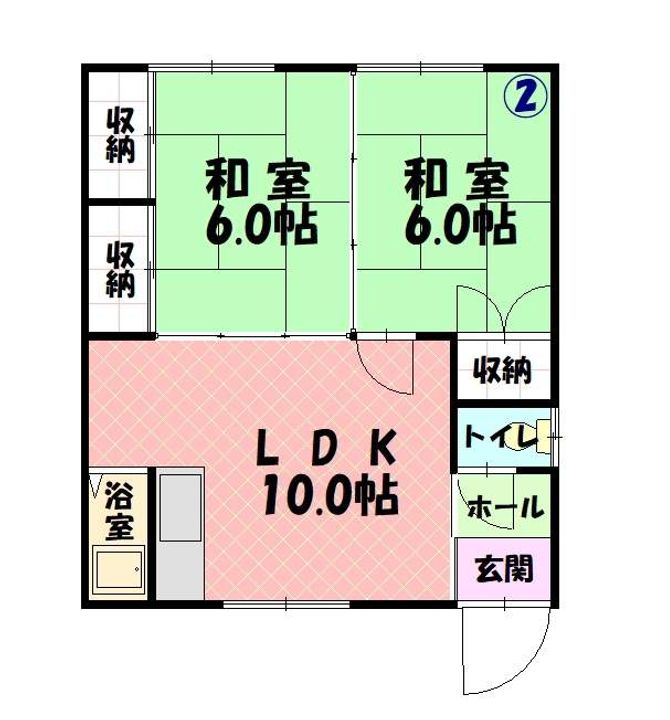 成川マンションC202の間取り