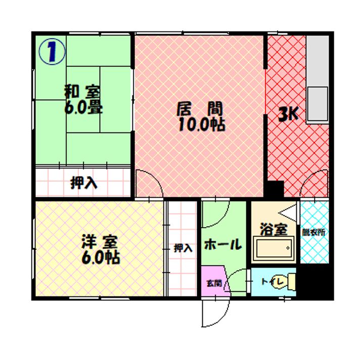 誠コーポA201の間取り