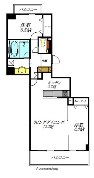アルビオ・ガーデン旭川5条通の間取り