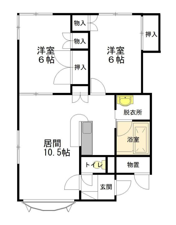 サムズパレス2F-Dの間取り