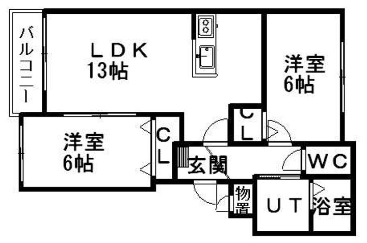 プラシード上野幌の間取り