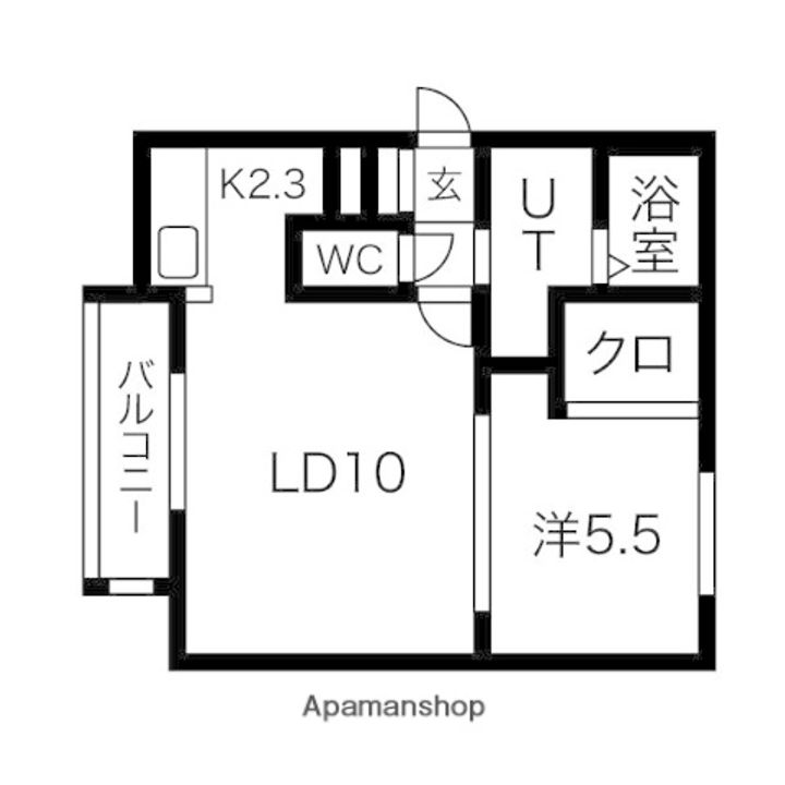 北海道江別市牧場町の賃貸アパートの間取り