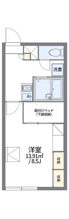 レオパレスロワジール西野Bの間取り