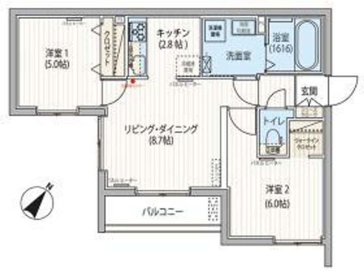 北海道札幌市西区発寒七条11丁目の賃貸マンションの間取り