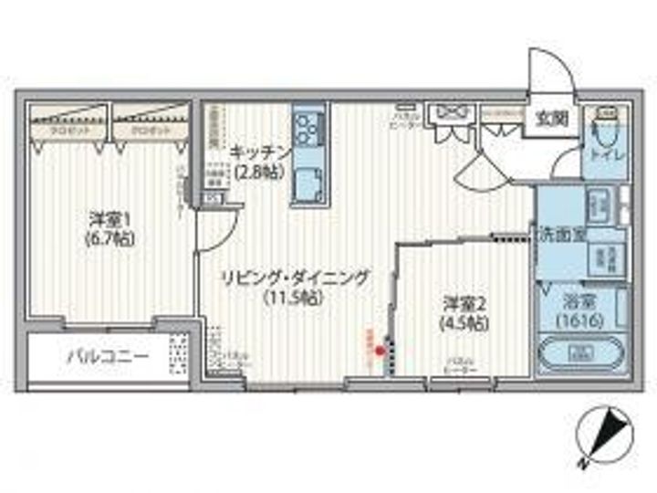 北海道札幌市西区発寒七条11丁目の賃貸マンションの間取り