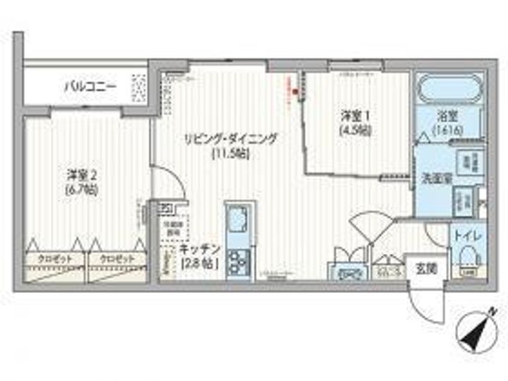 北海道札幌市西区発寒七条11丁目の賃貸マンションの間取り