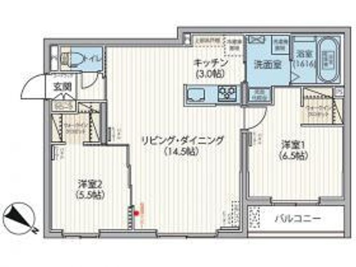 北海道札幌市西区発寒七条11丁目の賃貸マンションの間取り