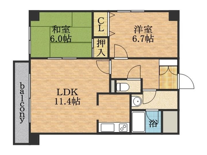デラシオン協和Ⅲの間取り