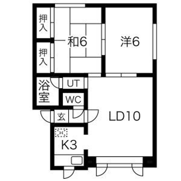 山の手ハイツ202の間取り