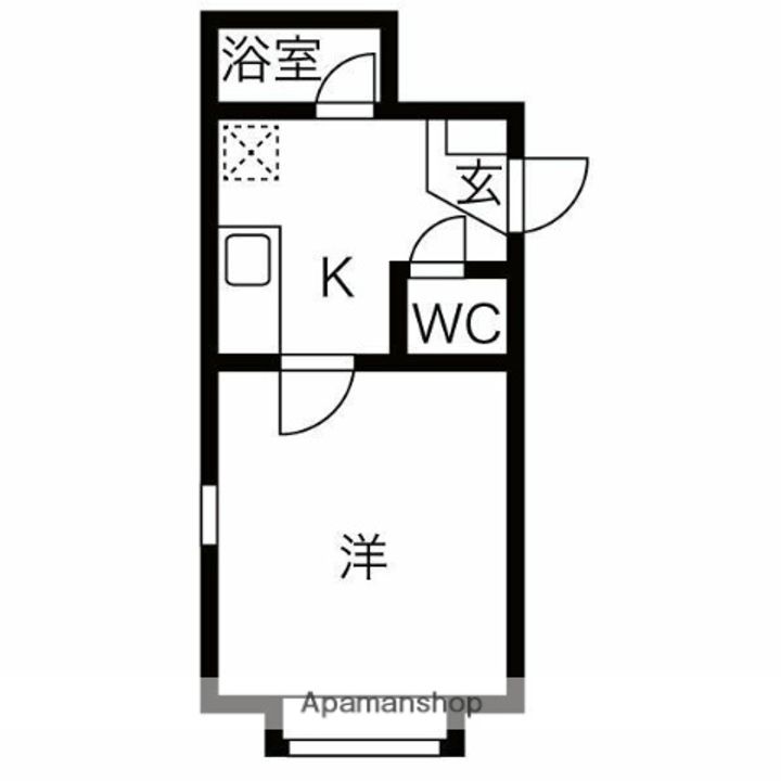 アップルハウス北22条Ⅲ102の間取り