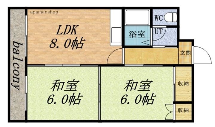富岡レジデンス505の間取り