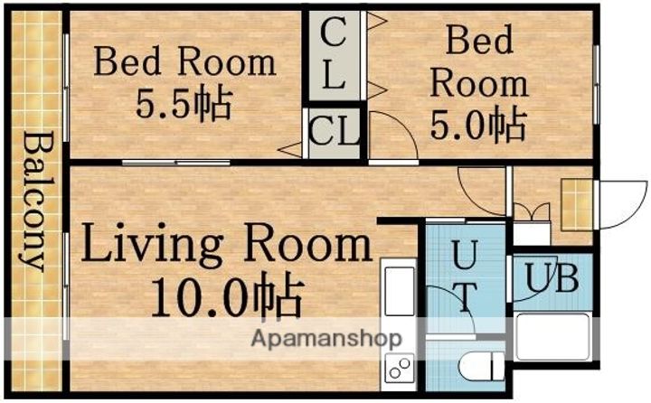 北海道札幌市東区東苗穂六条2丁目の賃貸マンションの間取り
