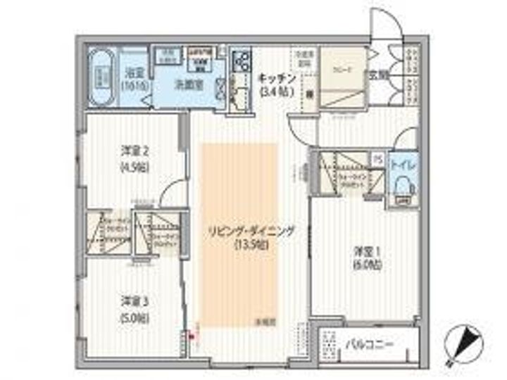 エフュート福住101の間取り