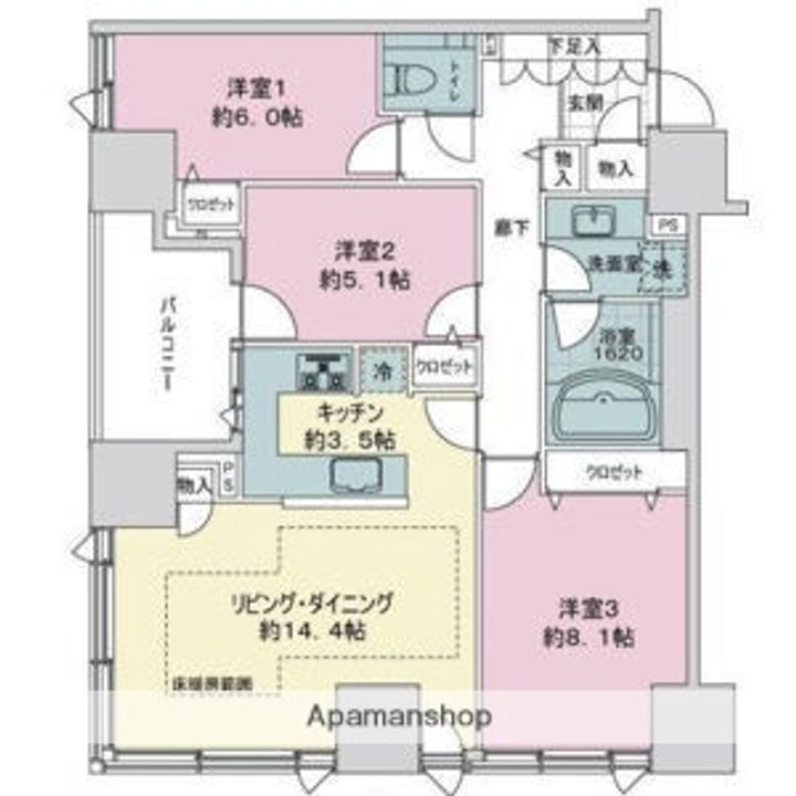 北海道札幌市中央区大通東2丁目の賃貸マンションの間取り