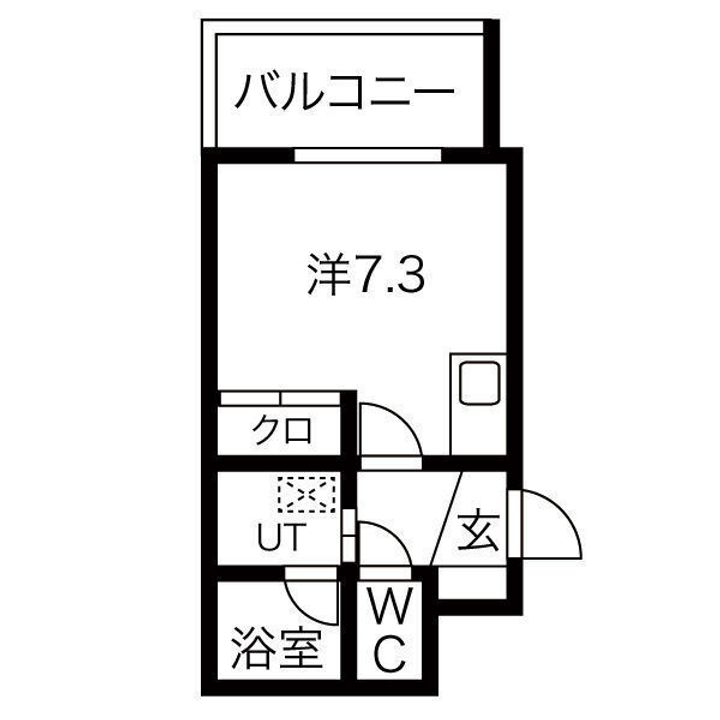 カピテーヌ円山216の間取り