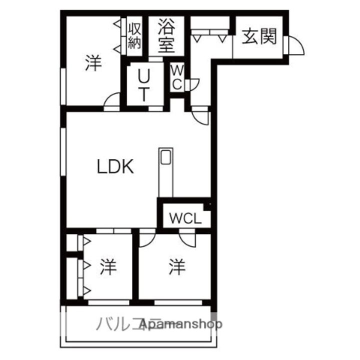 北海道札幌市中央区伏見2丁目の賃貸マンションの間取り
