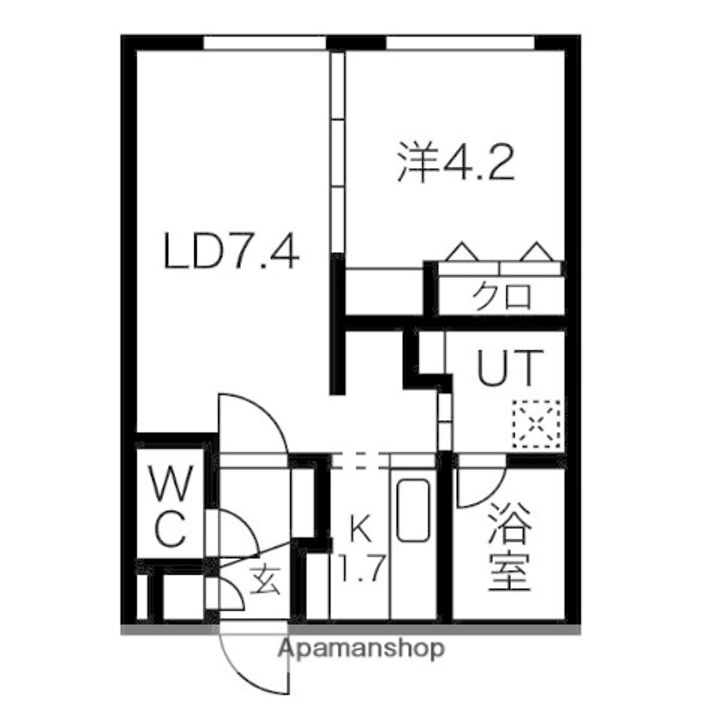 北海道札幌市中央区南十四条西16丁目の賃貸マンションの間取り