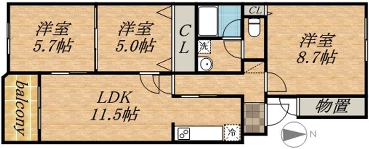 サンフロア山鼻の間取り