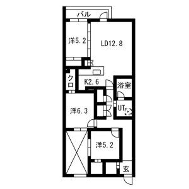 PRIME COURT LA FORET 平岸(プライムコートラの間取り