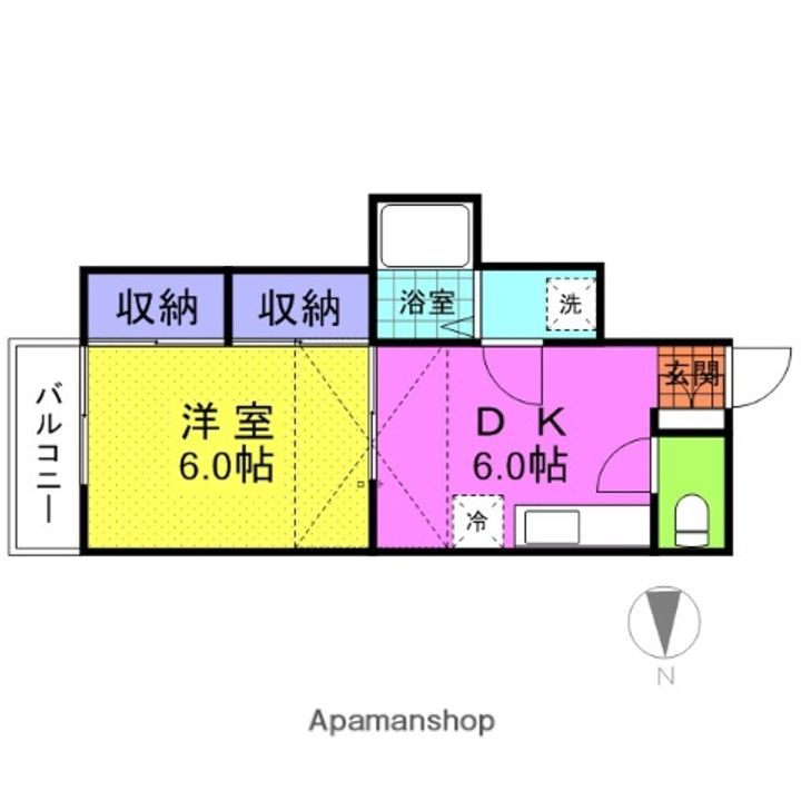 宮城県仙台市宮城野区栄2丁目の賃貸アパートの間取り