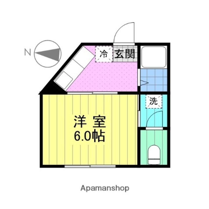 宮城県仙台市宮城野区田子1丁目の賃貸アパートの間取り