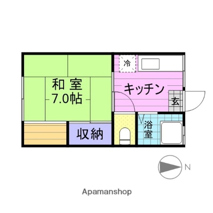 宮城県仙台市宮城野区栄4丁目の賃貸アパートの間取り