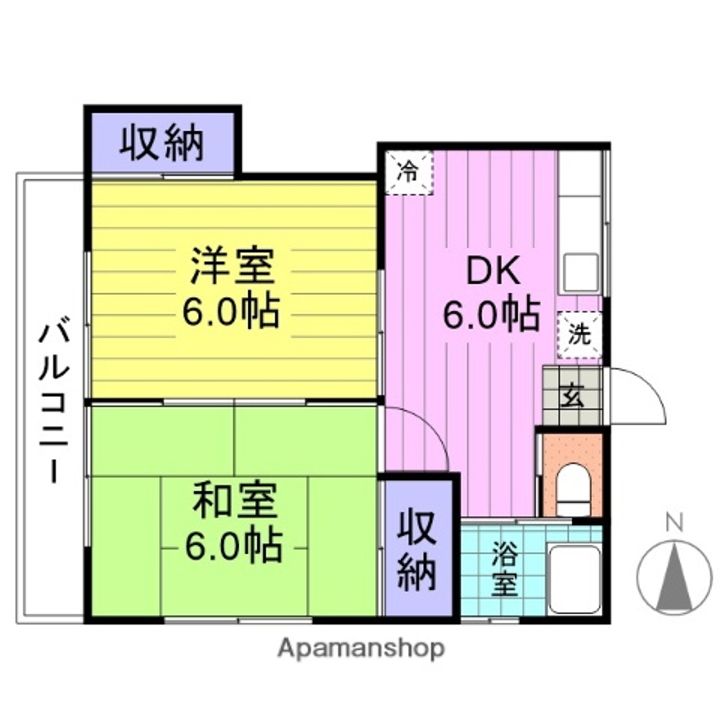 宮城県多賀城市伝上山2丁目の賃貸アパートの間取り