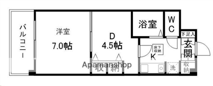 宮城県仙台市青葉区上杉5丁目の賃貸マンションの間取り