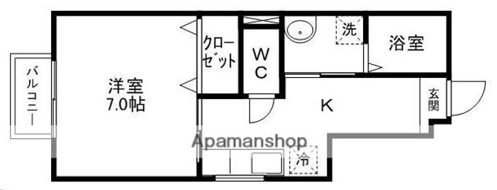 サンライズ多賀城A棟101の間取り