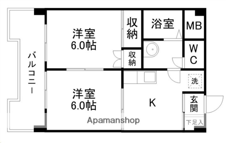 宮城県仙台市青葉区宮町4丁目の賃貸マンションの間取り
