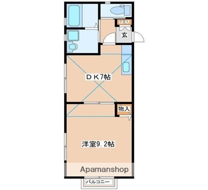 宮城県仙台市青葉区錦町1丁目の賃貸アパートの間取り