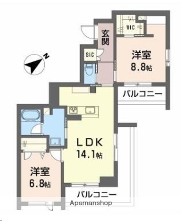 CLASSEUM連坊Ⅲ301の間取り