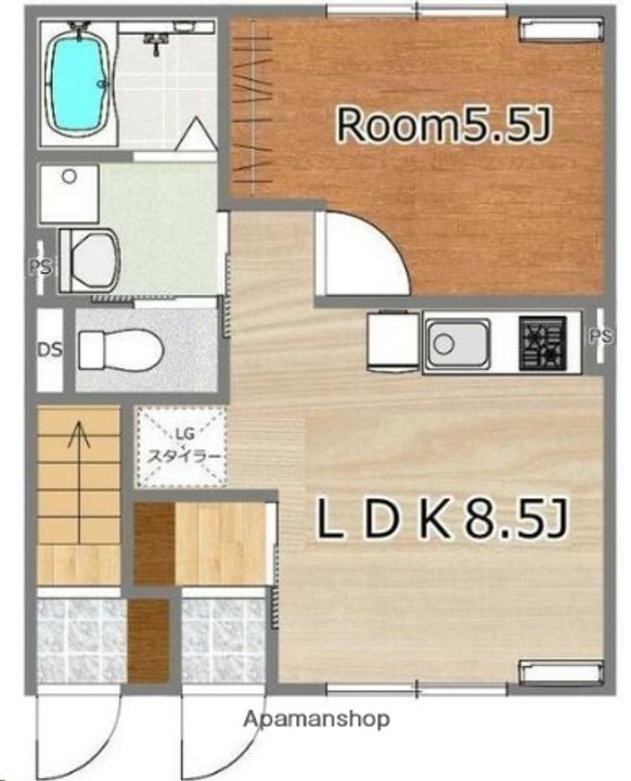 宮城県仙台市宮城野区岩切2丁目の賃貸アパートの間取り