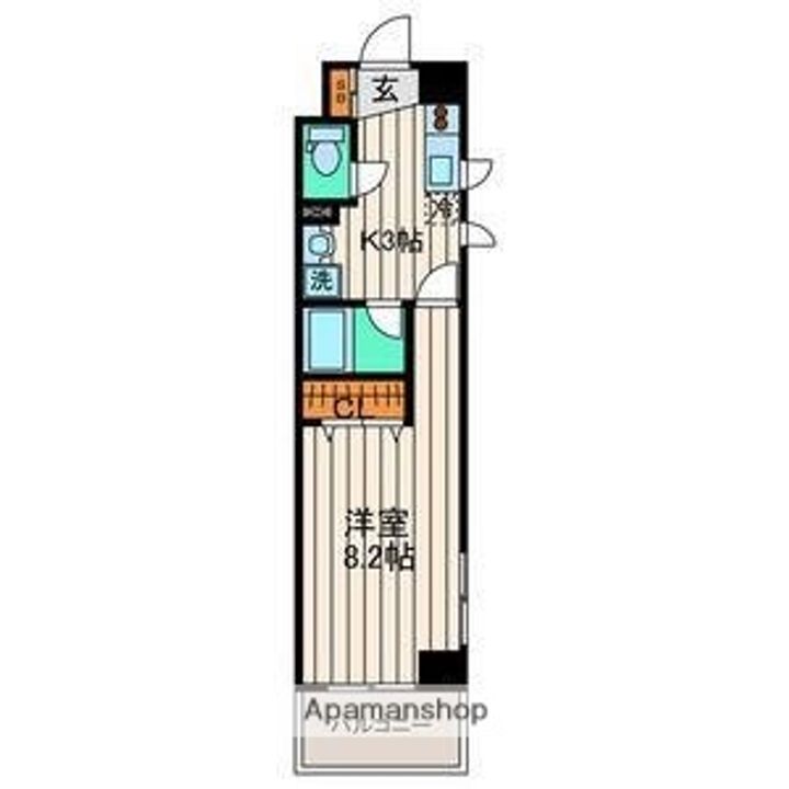 宮城県仙台市青葉区花京院1丁目の賃貸マンションの間取り
