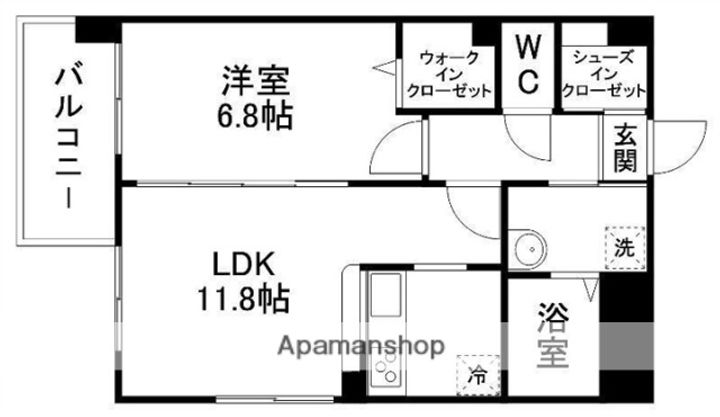 フェリシオン泉201の間取り