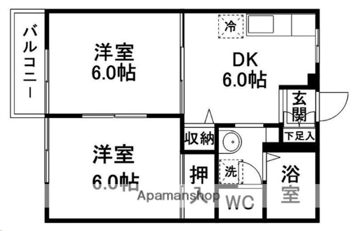 ダイヤハイツ水の森105の間取り