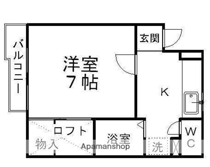 ピースフル泉12(家具家電付)202の間取り