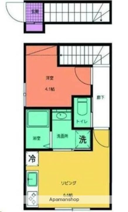 宮城県仙台市若林区五十人町の賃貸アパートの間取り