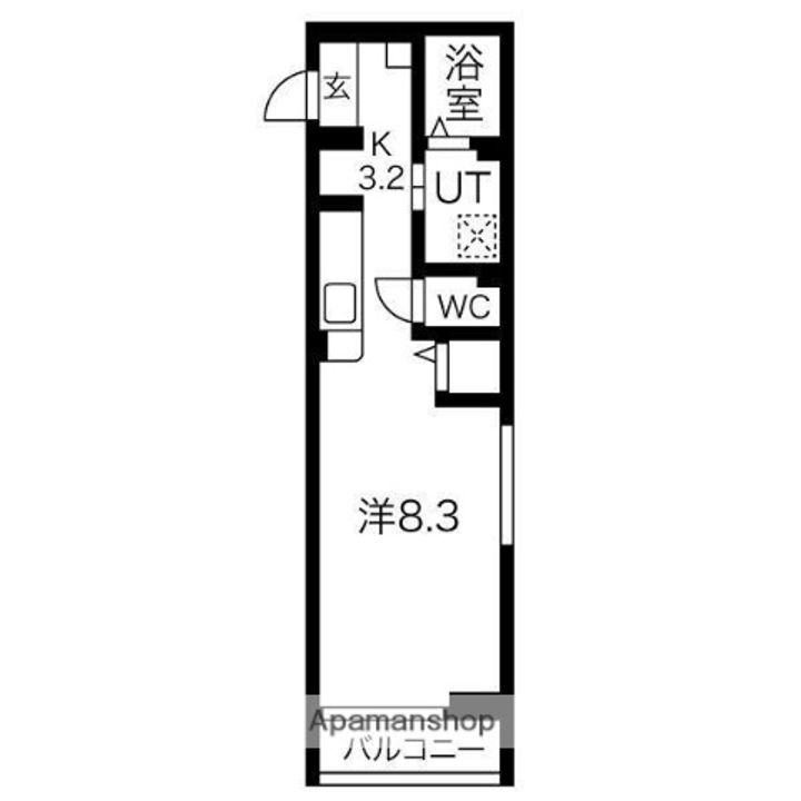 宮城県仙台市若林区木ノ下4丁目の賃貸アパートの間取り