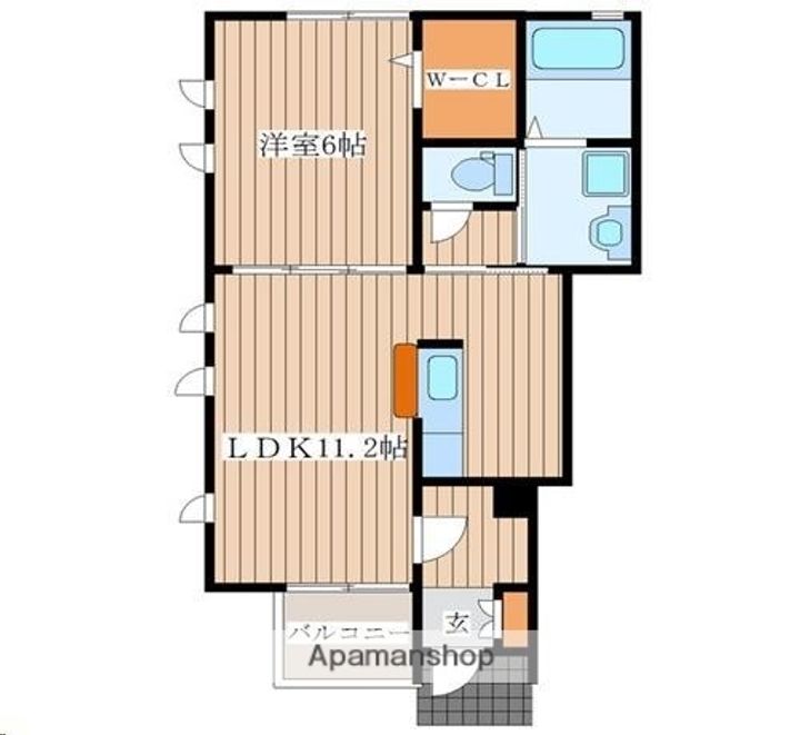 宮城県仙台市泉区南光台南1丁目の賃貸アパートの間取り