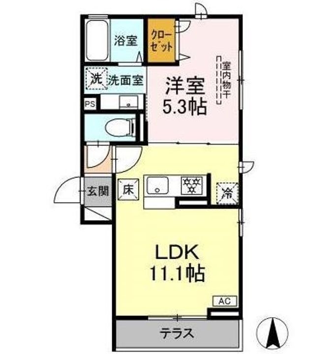 D-ROOM グッチ VIIの間取り