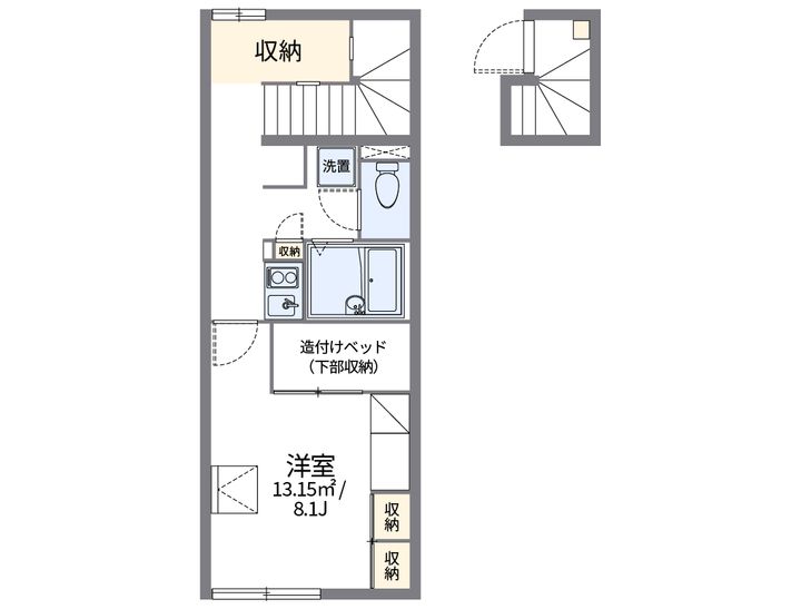 レオパレスアヤシ ハイツ Ⅰ210の間取り