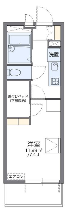 レオパレス福田町南105の間取り