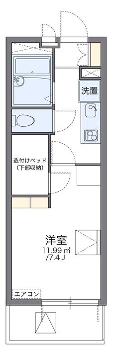 レオパレス福田町南410の間取り